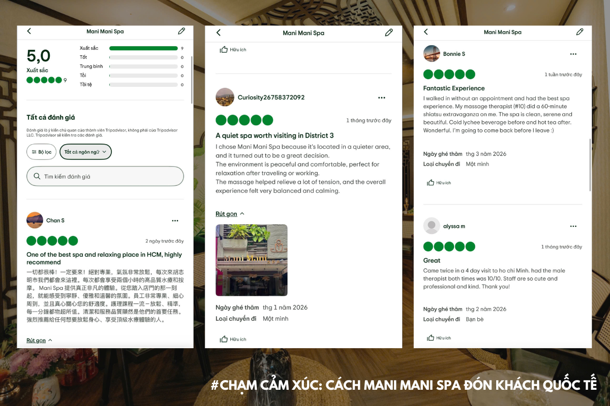 CHẠM VÀO CẢM XÚC - CÁCH MANI MANI SPA ĐÓN KHÁCH QUỐC TẾ
